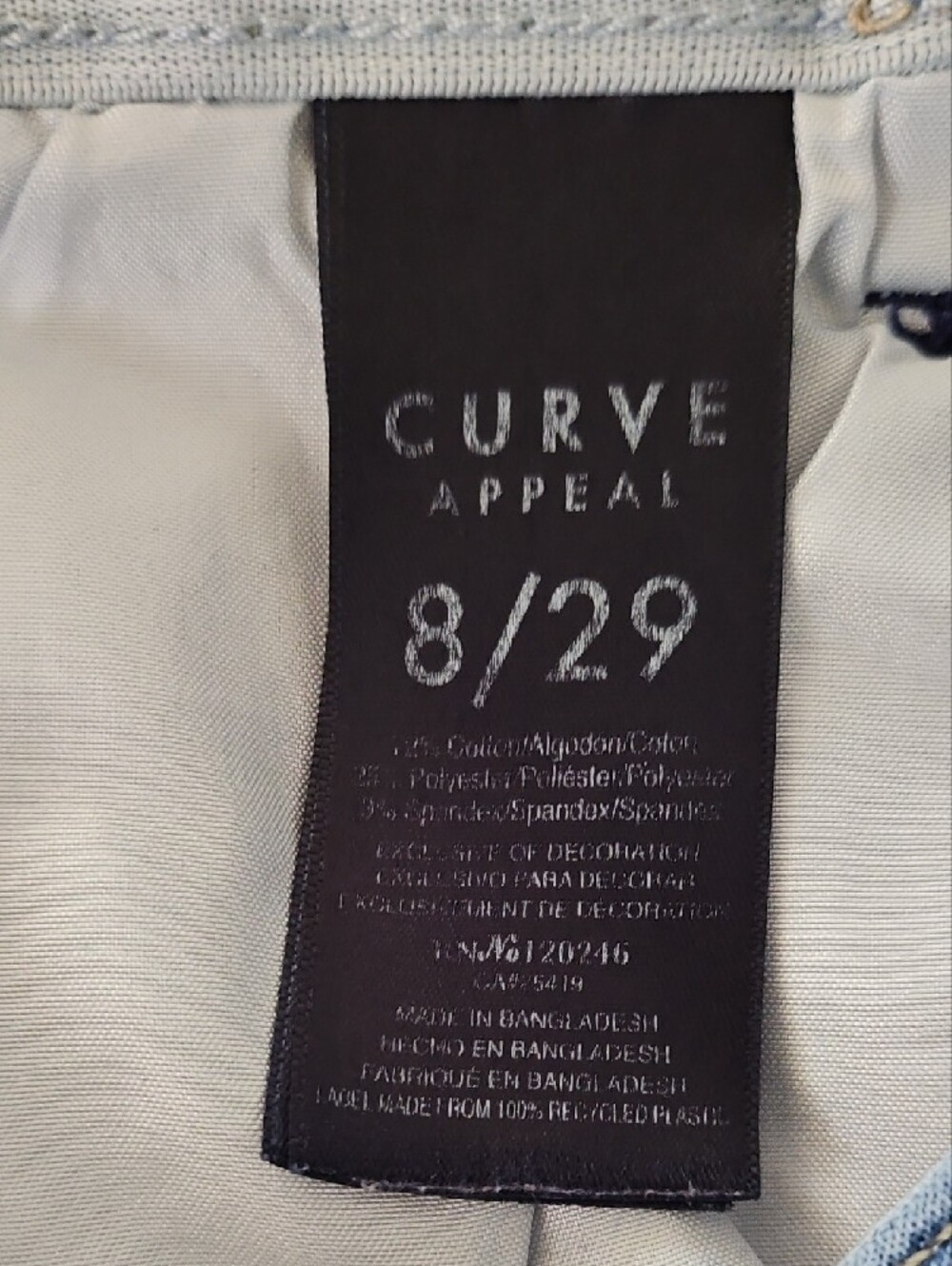 Curve Appeal Mid Rise Skinny w/ Comfort Waistband - Size 8/29 - Picture 9 of 9